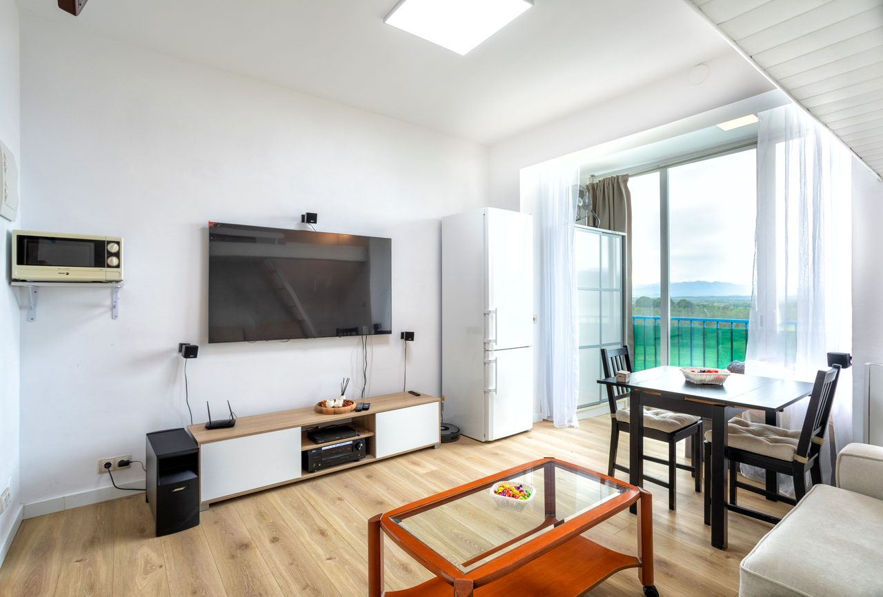 Salón con televisor de pantalla plana
